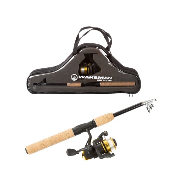 Leisure Sports Fishing Pole, Telescopic 5.5-Foot Carbon Fiber and Cork Rod/ Ambidextrous Reel Combo, Carrying Case 287819ARF - main